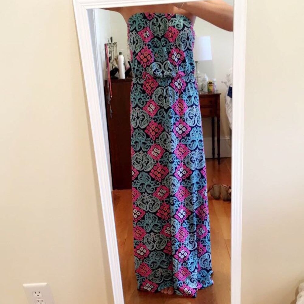 Lilly Pulitzer Printed Strapless Maxi Dress